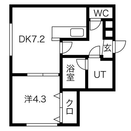 新道東駅 徒歩5分 1階の物件間取画像